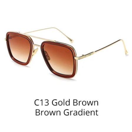 Tony Stark Solglasögon Män Vintage Retro Herrglasögon Iron Man 3 Solglasögon Gul Röd Solglasögon 2019 Shades Män oculos W66218