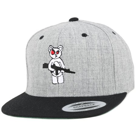 Cap Armed Bear Grey/Black Snapback - GUNS n SKULLS - Grau Snapback
