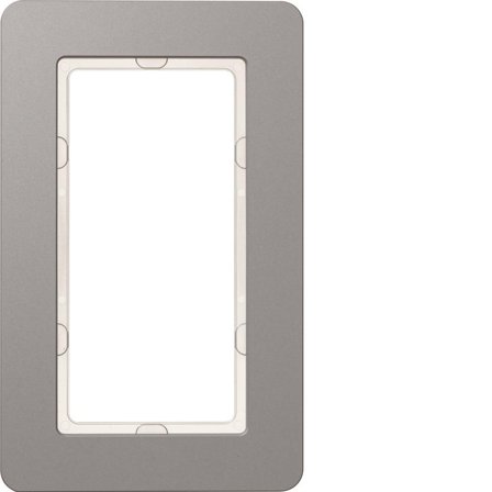 Hager 13096074 Dekkramme for Berker Q.7, stort hullbilde, aluminium, Strømbrytere & vegguttak