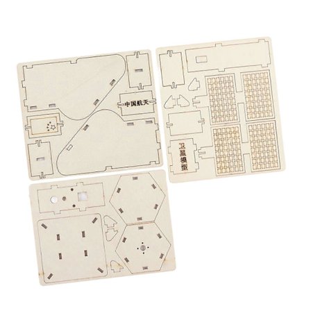 DIY Elektrisk Satellit Model Legetøj til Børn, Komposit Træ Samling[D]