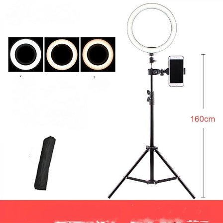 26cm LED-ringlampa för smink, video, studio - Dimbar med 3 ljuslägen, lätt att bära och installera (FMY)