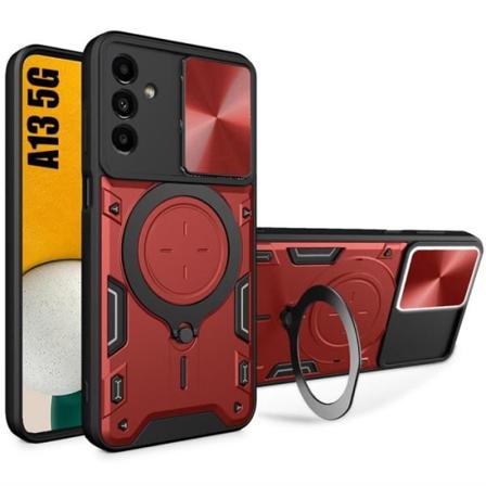 Cover til Samsung Galaxy A13 5G Ring Metal Support Skydeglasbeskyttelse Rød Röd