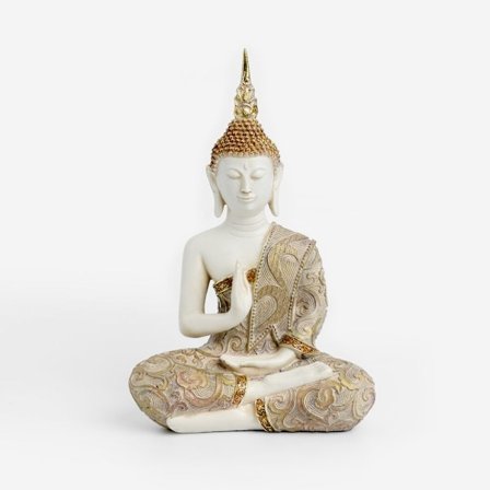 Buddha-patsas, 22x12x34cm, polyresiini, beige/kulta