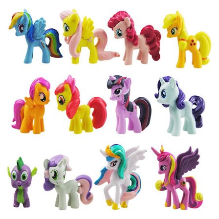 12 stk. My Little Pony Mini Figurer Enhjørning Legetøj Kage Topper Fødselsdagsfest Dekoration Børn Dreng Pige Gaver[HK]