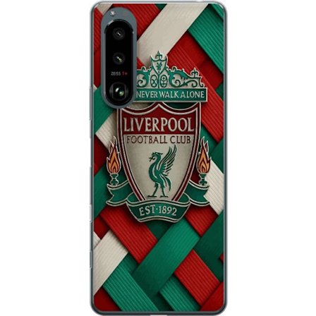 Yhteensopiva Puhelinkuori Sony Sony Xperia 5 III Liverpool Football Clubin tunnus, jossa You'll Never Walk Alone voimakkaassa graafisessa suunnittelus