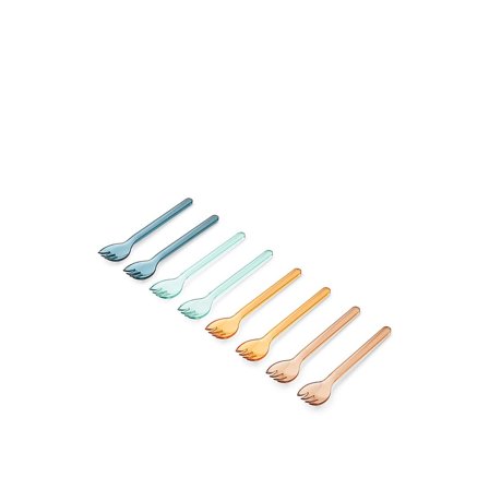 LIEWOOD Alonso Tritan Fork 8-Pack Indigo Multi Mix, Børn & Forældre, Service, Bestik