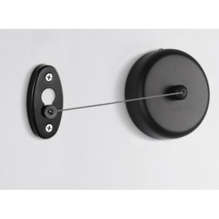 Sort Retractible Tøjline - Væghængt Tøjline Aftagelig