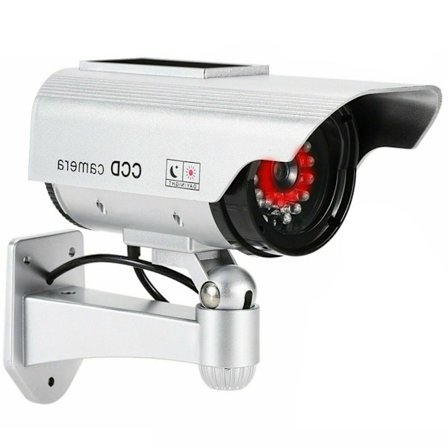 Solcellsdriven Simulerad Dummykamera Säkerhetskamera CCTV Utomhus Vattentät Emulativ IR LED-blixt Röd LED Dummykamera