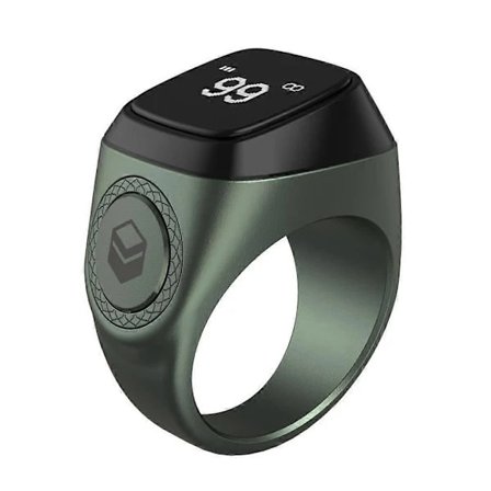 /EA/18m/20/22m Smart Teller Ring Digital Tids-Påminnelse 0.49 tommer 72x40 OLED-Skjerm 18mm Mørkegrønn