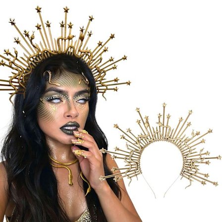 Medusa Huvudbonad - Ormkrona Hårband för Kvinnor, Grekisk Mytologi Kostymtillbehör med Realistiska Gummiormar