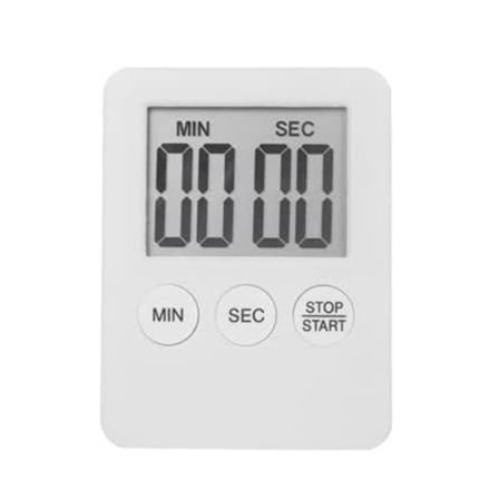 Vit stor skjerm kjøkkentimer, digital skjerm, stoppeklokke, nødvendige verktøy for husholdningen_OF