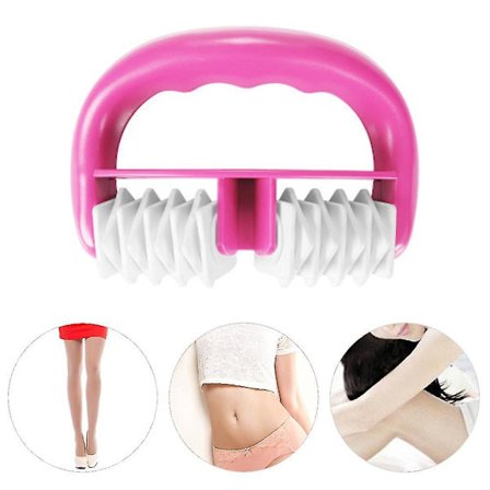 Plastic Handle 2 Wheels Muscle Massage Roller Massager Cellulite Roller For Legs Arms Back Muscle Pain Relief And Muscle Relaxation