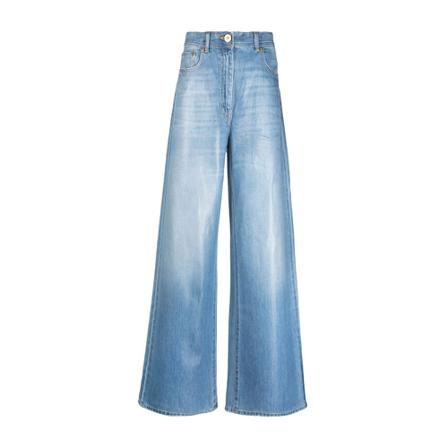 Versace, Wide Jeans Blauw, Dames, Maat:W25,Katoen