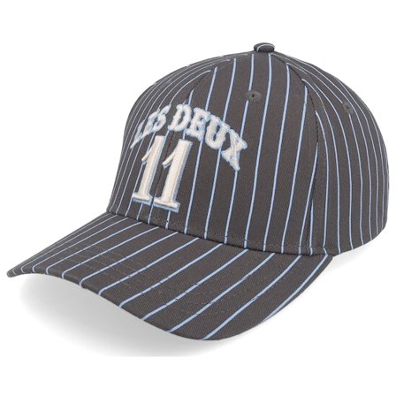 Les Deux - Grey - adjustable - Cap - Blake W Pinstripe Baseball Cap Raven Grey Adjustable - Hatstore