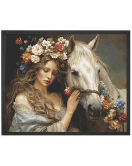 Kirjontapakkaus Taulu Kukkakeiju