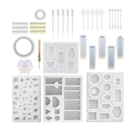 76 smycken hängsmycke Crystal Epoxi form Set