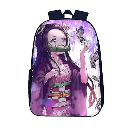 Anime Demon Slayer Nezuko Kamado Kids Backpack Boy Girl School Bag Waterproof Rucksack