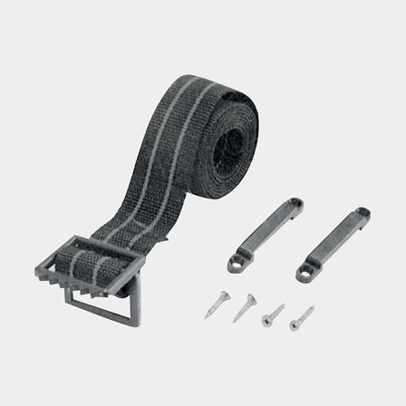 Spännband till batteri, 100 cm, med byglar + skruvar