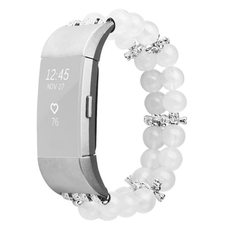 Fitbit Charge 4 / 3 tvåradigt agatliknande klockarmband - Silver