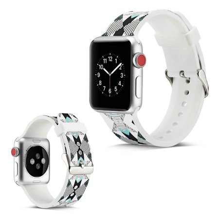 Apple Watch Series 5 40mm camouflage silikone Urrem - Sort og Blå Abstrakt Shapes