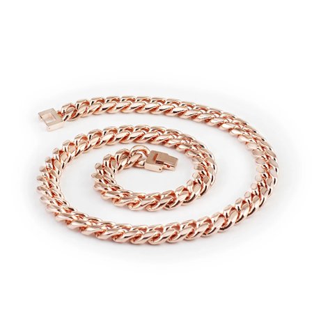 Herre Curb Cubansk Kædehalskæde Rosaguld Rustfrit Stål Halskæder Tilbehør til Mænd Kvinder Mode Punk Smykker Kan Tilpasses