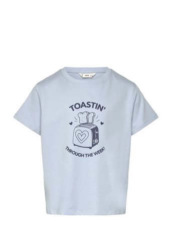 Short-Sleeved Printed T-Shirt Blue Mango