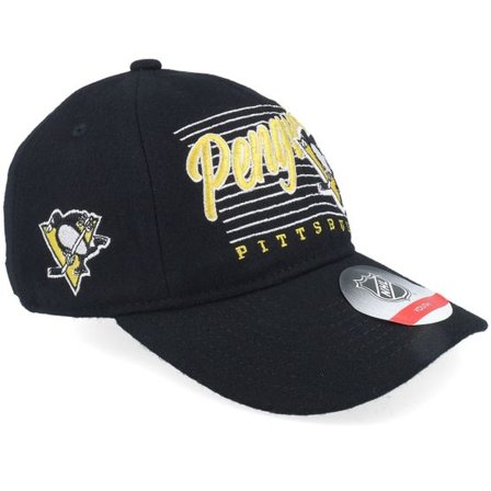 Outerstuff - NHL Svart unconstructed Keps - Kids Pittsburgh Penguins Retro Wooly Black Dad Cap @ Hatstore