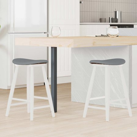 Matstolar 2 pcs Vit 46 x 37 x 63 cm Massiv Gummiträ