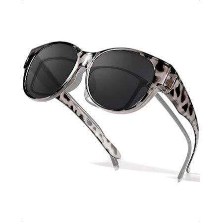 Polarized Fitover Sunglasses for Women, Trendy Round Frames to Wear Over Glasses with UV Protection