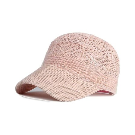 Baseballcaps for kvinner, strikket lue, ferie-caps med netting, justerbar
