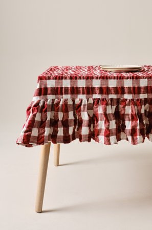 Jotex - Duk 135x135 Cm Rød/hvit - MIMMI - Kjøp Duker hos Jotex