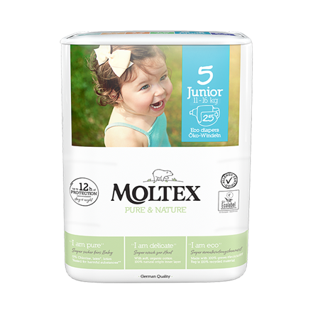 Pannolini Moltex Pure&Nature Taglia 5 Junior 25 Pezzi 11-16kg