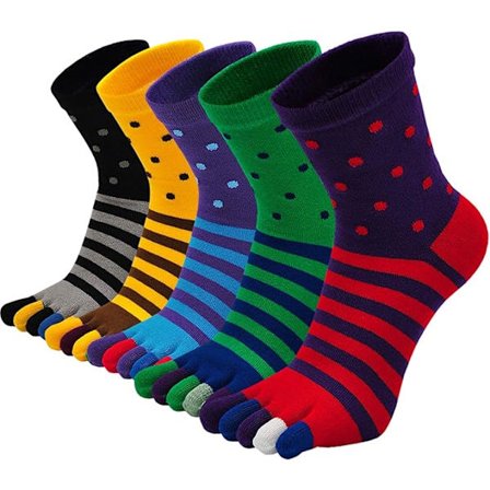 Herre Tåstrømper Bomuld Sjove Afslappede Atletiske Løbe Ankel Fem Finger Strømper 5 Par