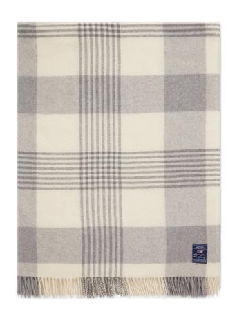 Gray Checked Recycled Wool Throw Home Textiles Cushions & Blankets Blankets & Throws Grå Lexington Home*Betinget Tilbud