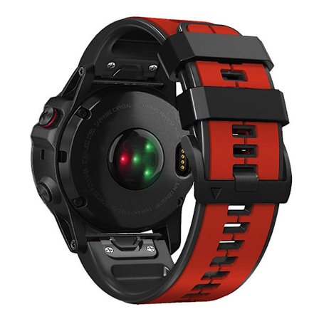For Garmin Tactix 7 Pro/Fenix 7X/Fenix 6X Pro Silikon Armbånd Rem Erstatning Dual Farge Smart Klokke Rem 26mm