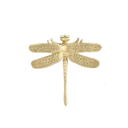 2 Stycken Kreativa Gyllene Trollslända Form Sminkbordsknopp Lådhandtag Skåpdekoration Garderob Möbel Skåphandtag