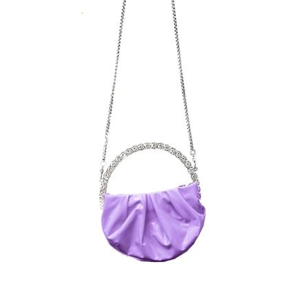 Halvmåne Rund Aftensmad Taske Kæde Crossbody Skuldertasker Til Kvinder Piger Light purple