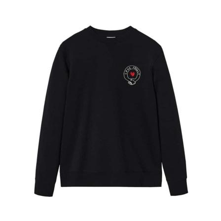 Mango Embroidered cotton sweatshirt Sort, Herre Sweatshirts