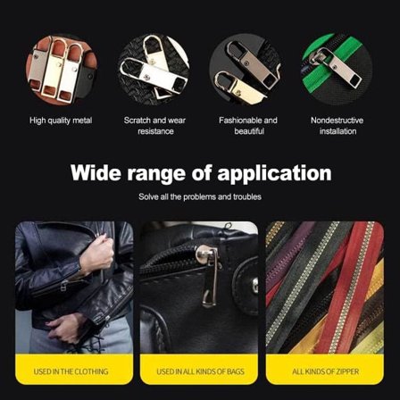 5 stk. glidelåstrekk, erstatning for glidelåstrekk, DIY glidelås glidebryter reparasjons erstatning speil plating glidelås håndtak erstatning