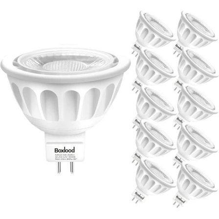 NetBoat GU5.3 MR16 LED-lampa 5W, kallvit 6000K LED-lampa, 12V LED-spotlight, 40° spridningsvinkel, 10-pack