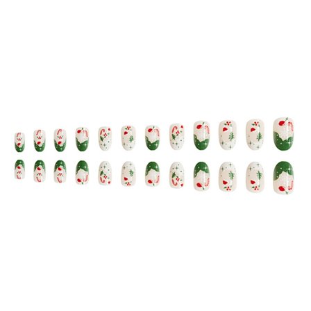 24 st Jul Lösnaglar Snöflinga Självhäftande Naglar Korta Glansiga Tryck på Naglar