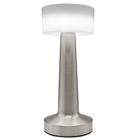 By Gaard bordlampe i rustfritt stål med USB-lading - Sølv