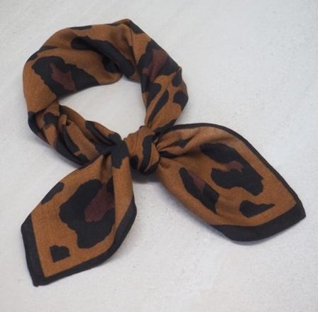 7Days Viskoseskjerf Dyremønster Brunt 68x68