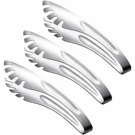 Italienske Pastatænger Rustfrit Stål Italienske Pastatænger Madtænger Serveringstænger Pakke med 3 (Pastatænger Lille Størrelse 20,5 cm)