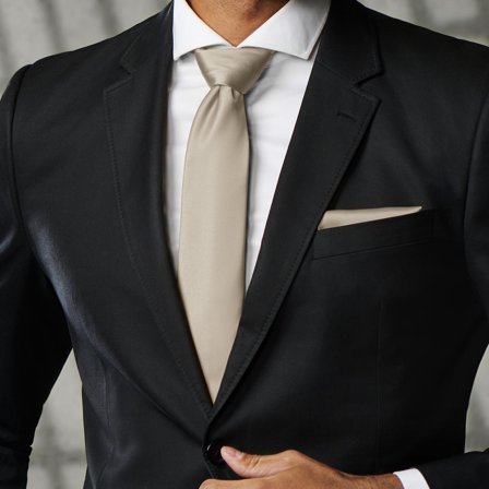 Lesklá 8cm vázanka v barvě šampaňského Basic pro muže - Jednobarevné kravaty