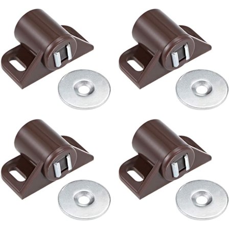 Magnetiske dørlåser, magnetiske skapdørlåser for skap garderobe brun 4 stk