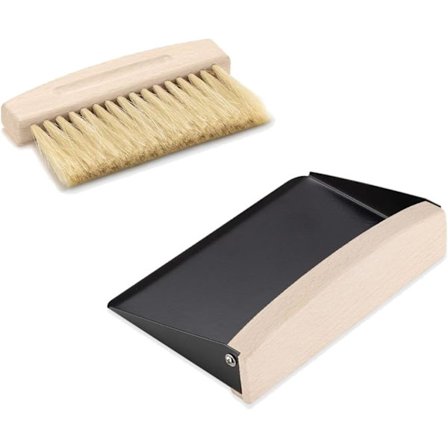 Pöytäharja, pieni rikkalapio ja harjasetti, rikkalapio- ja harjasetti, puinen ja metallinen harja, kotiin, toimistoon ja keittiöön, musta