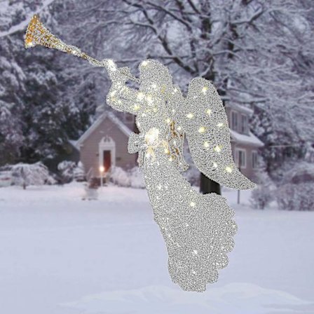 Lys engel med trompet - juledekoration til udendørs brug, LED-belysning