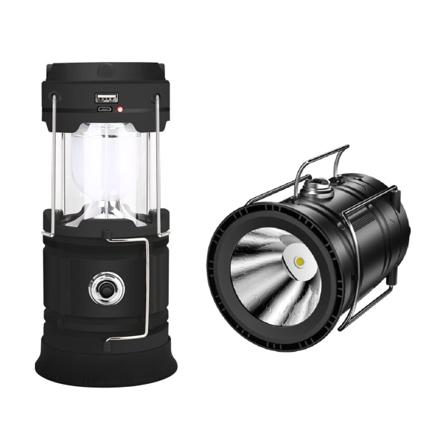 LED Camping Lanterner, Solar Batteri USB Oppladbar Bordlampe, Oppgradert Vanntett, med Sammenleggbar Krok for Utendørs Fotturer, Nødstilfelle, Hjem