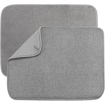 2 Pak Mikrofiber Opvaskemåtter, Absorberende Opvaskestativ Køkkenbord